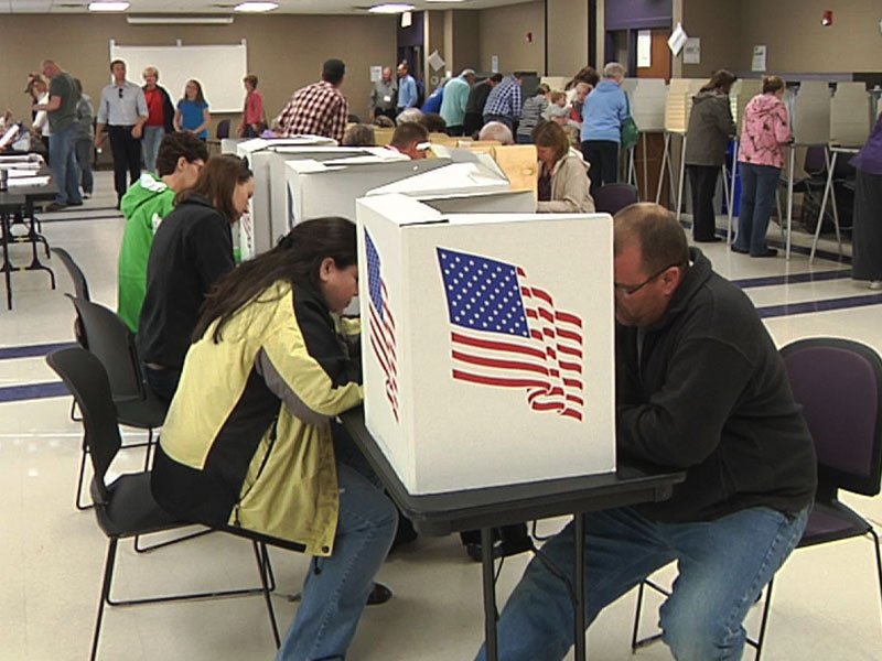Man in Voting Booth